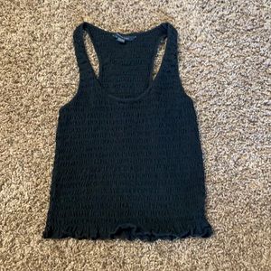 American Eagle Women’s Black Smocked Tank Racerback sz XS Ruffle trim